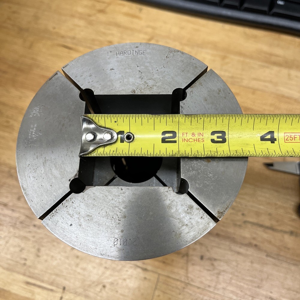 hardinge step collet for 2” Square Stock 4”Dia. 16C. 1.25” Deep.