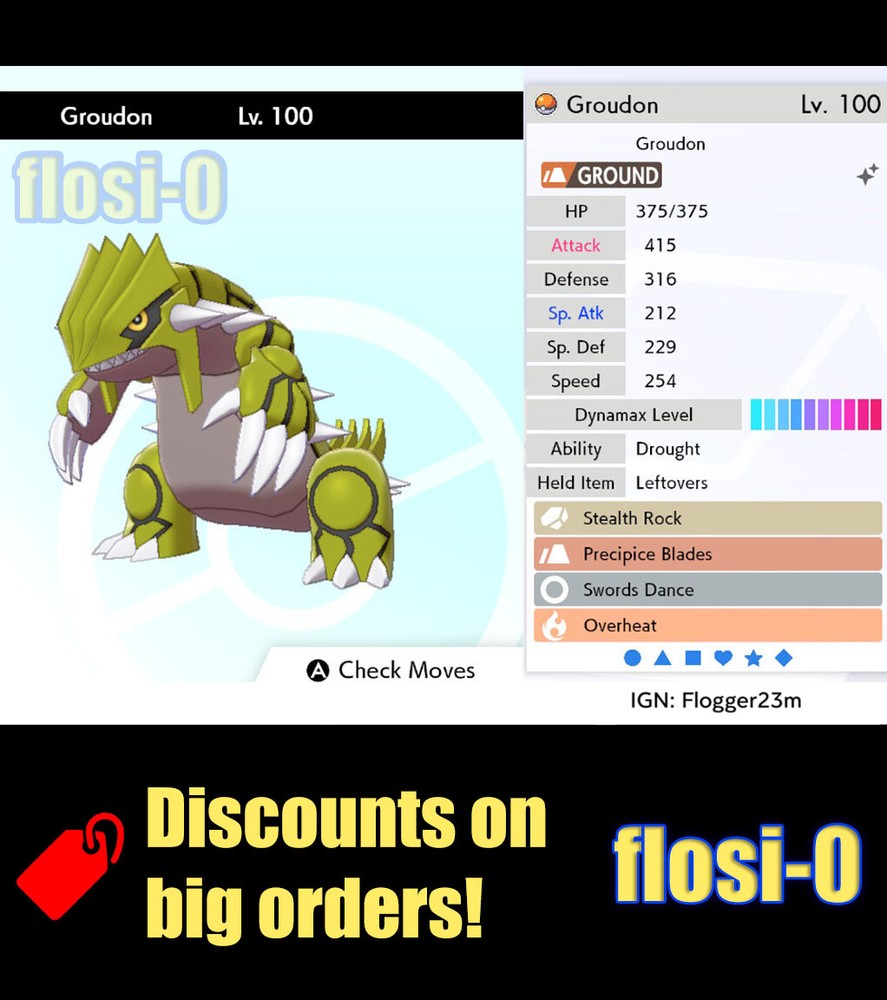 Pokemon Sword and Shield 6IV Shiny Groudon