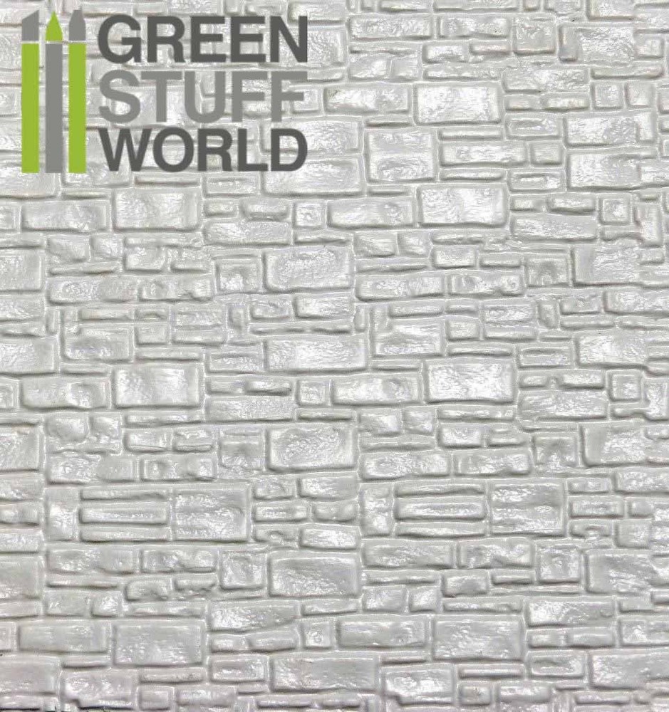 ABS Embossed White Plasticard - SMOOTH ROCK WALL - Styrene Plastic Sheets HIPS