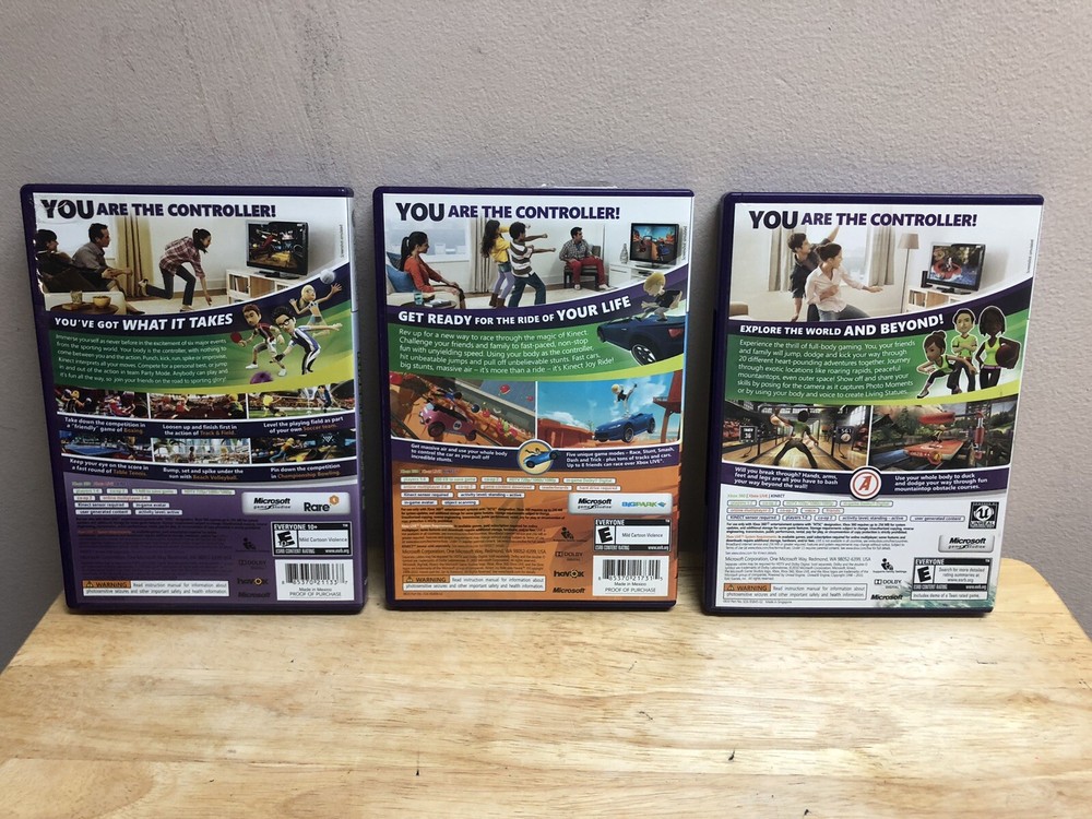 Microsoft Motion Sensing Gaming Controller For Xbox 360 Kinect Includes 3 Games