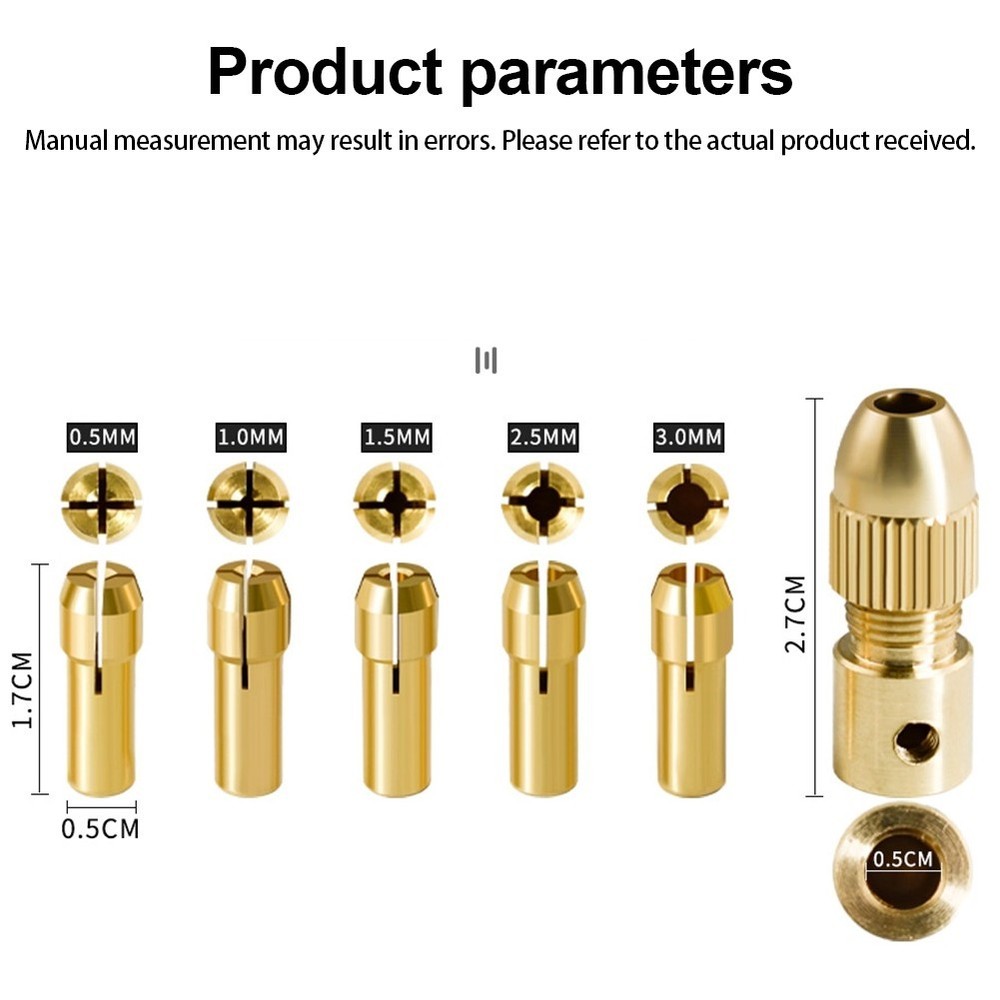 Miniature Drill Chuck Set 8pcs 053mm for PCB and Multipurpose Drilling Tasks