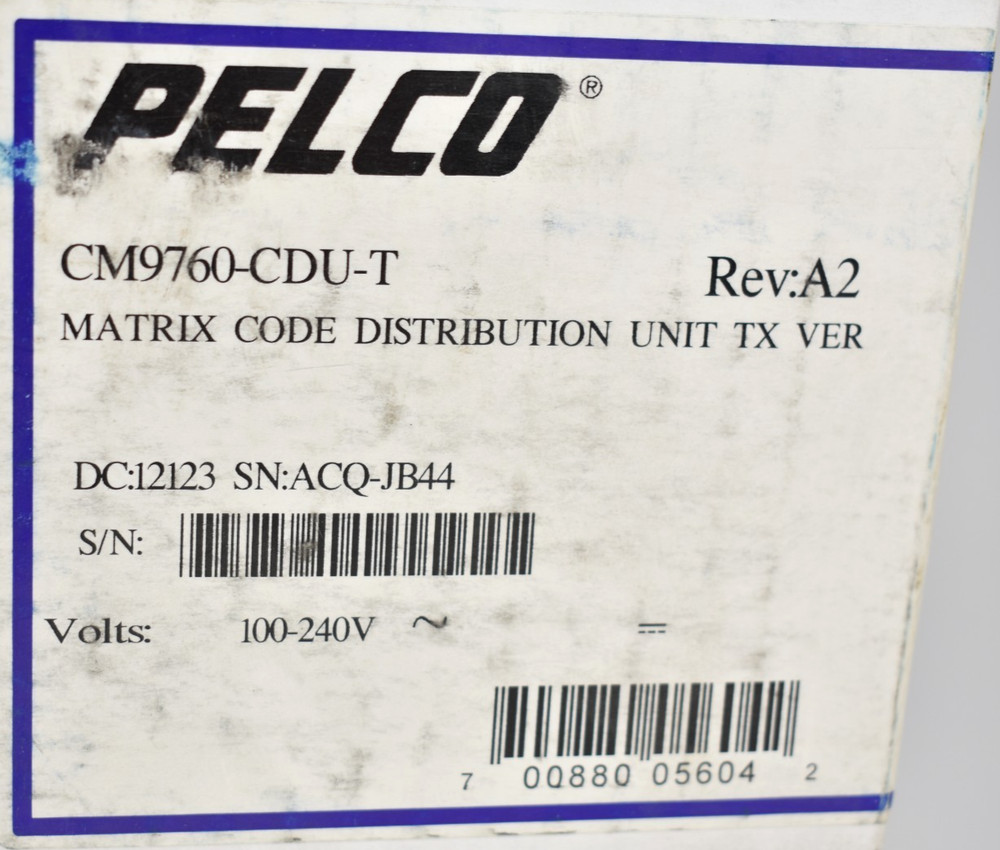 Pelco CM9760-CDU-T Rev A2 Matrix Code Distribution Unit RS-422 16-Channel