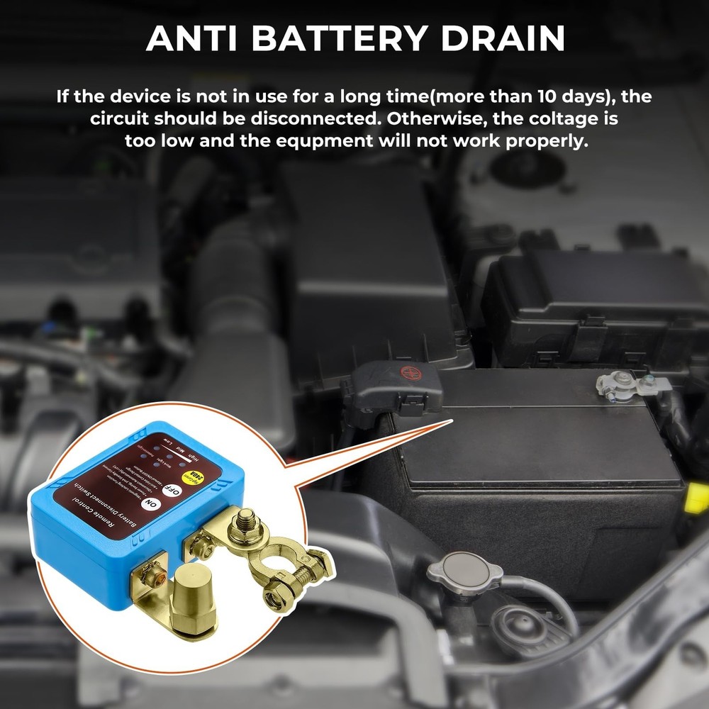 12V/24V 240A Smart Voltage Kill Switch, Remote Battery Disconnect Automatic P...