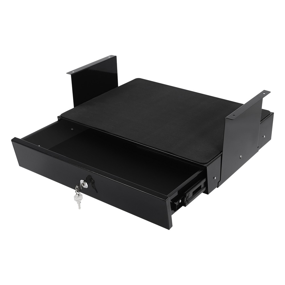 Sliding Under Desk Pull-Out Storage Drawer with Computer Pad for Organization