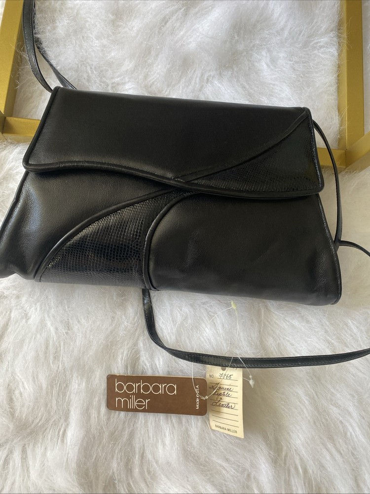 Barbara Miller Genuine Leather Handbag Black