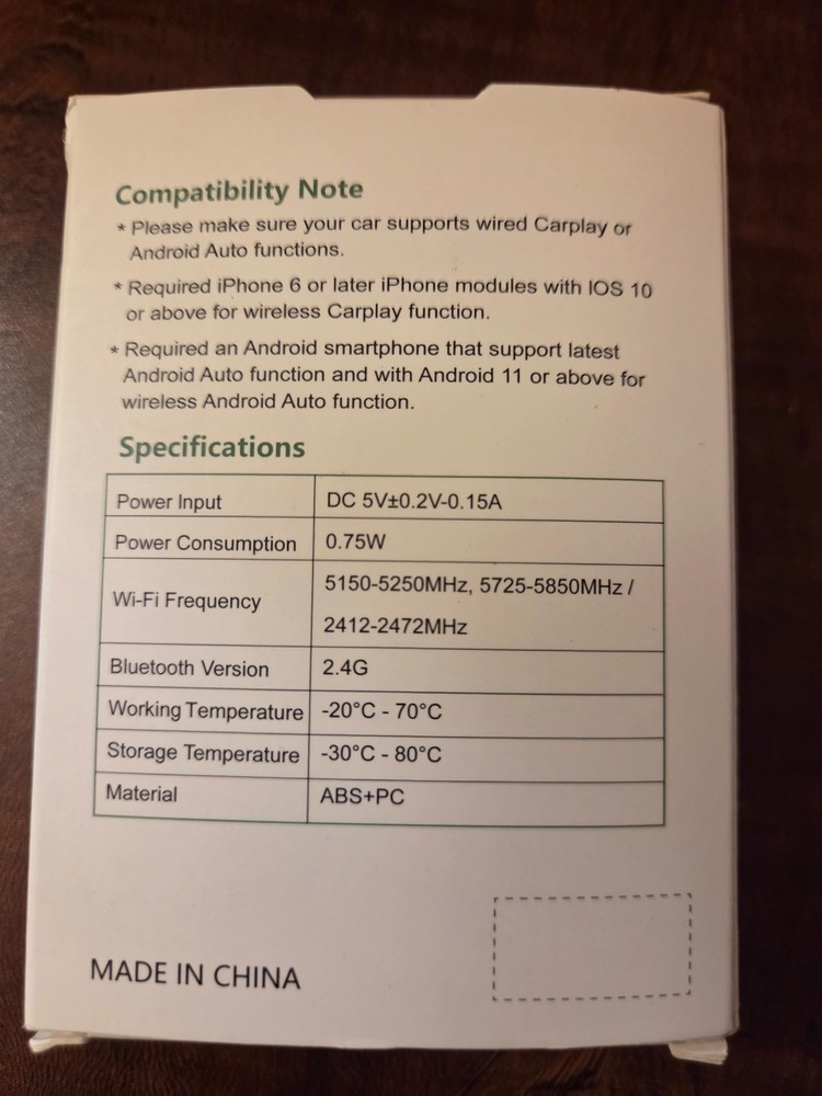 Wireless Car Play Adapter