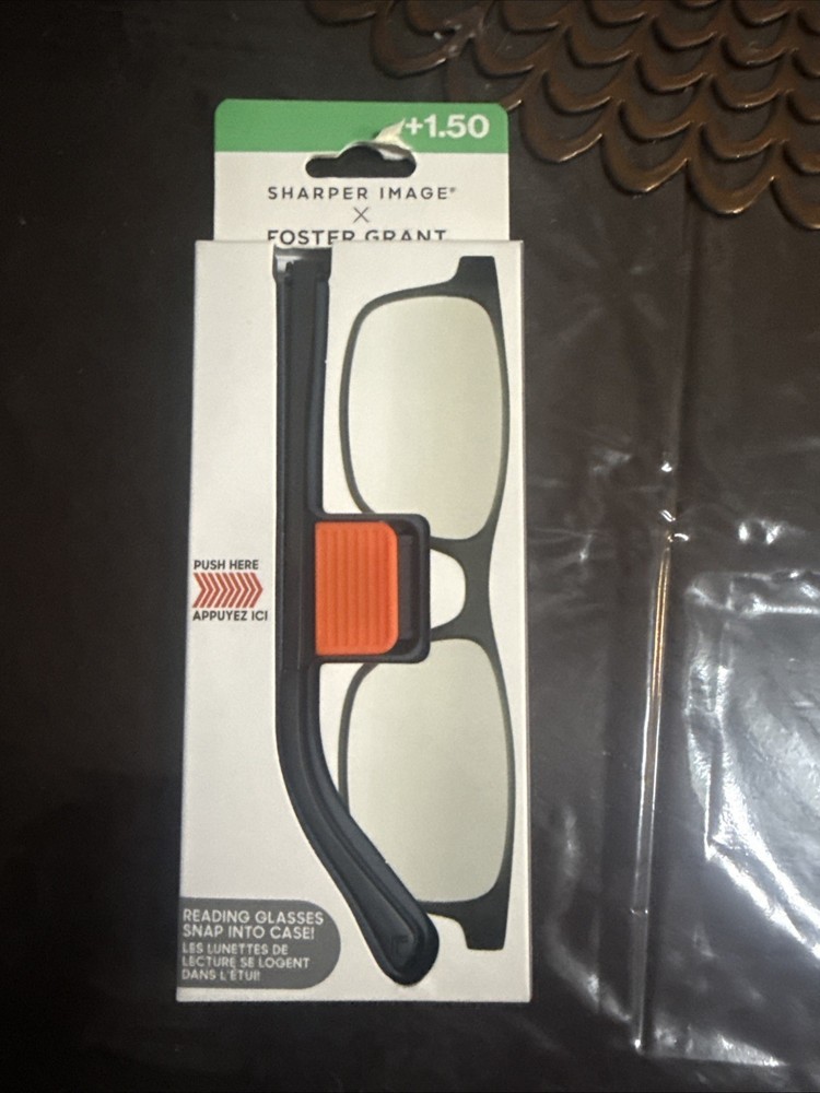 Sharper Image Foster Grant Snapping Case Reading Glasses +1.50