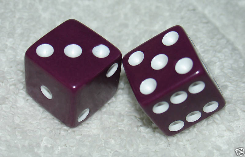 PURPLE OPAQUE DICE PAIR
