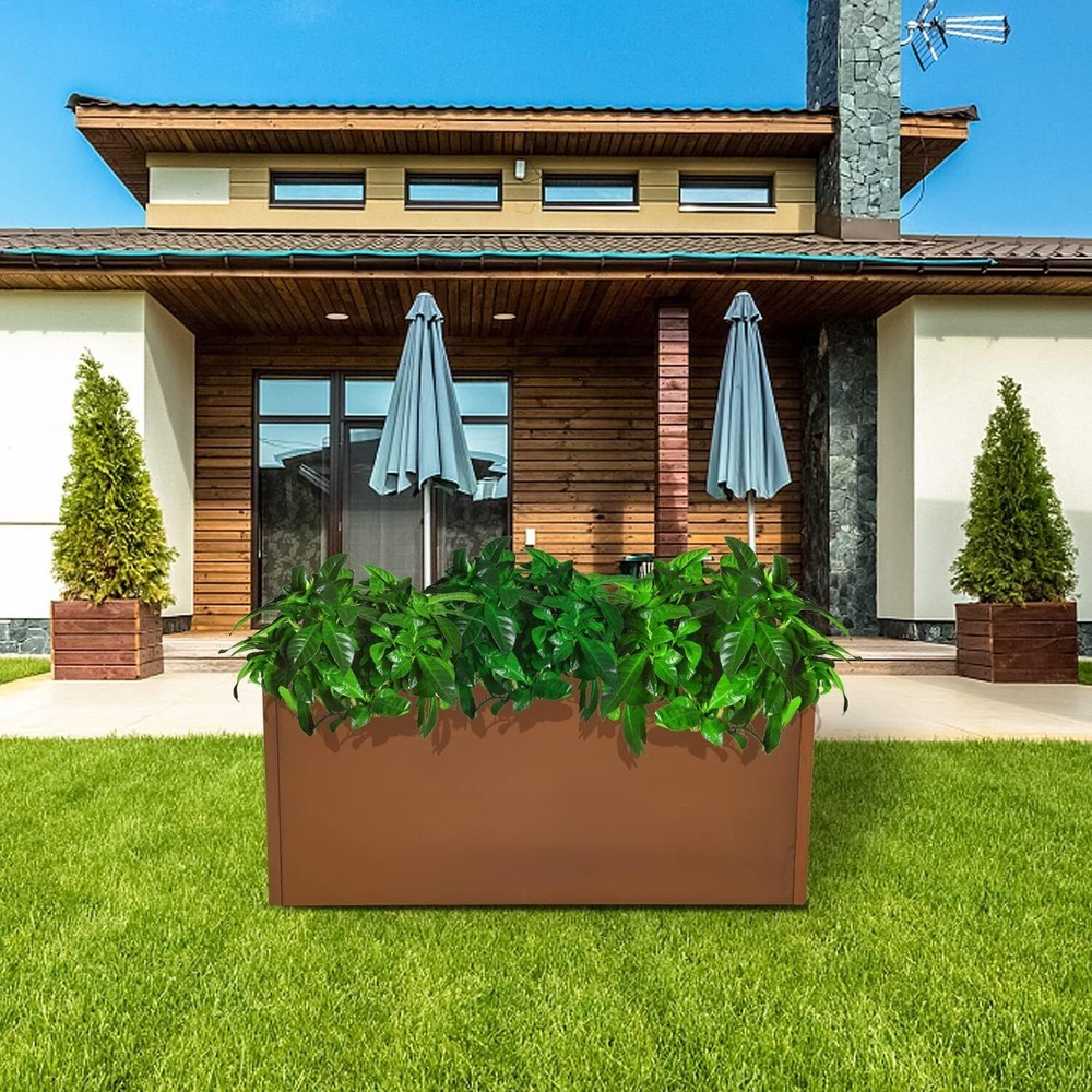 36x12x16 inch Corten Steel Planter Rectangular Planter Rustic Metal Planter Box