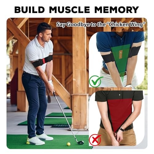 Golf Swing Trainer Aid, Adjustable Elastic Swing Correcting Arm Band, Golf