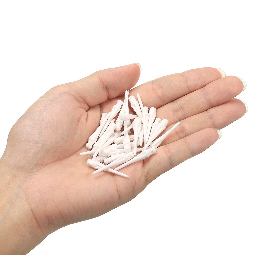 Plastic Dart Tips, 50 Pack 2BA Thread Soft Dart Tips Plastic Tip, White