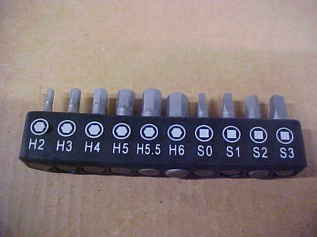 UNBRANDED DRIVE BIT SET = HEX HEAD & SQUARE HEAD (LIGHTLY USED)