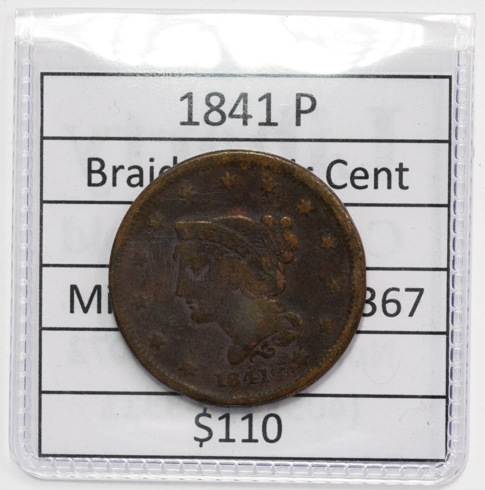 1841 Braided Hair Large Cent