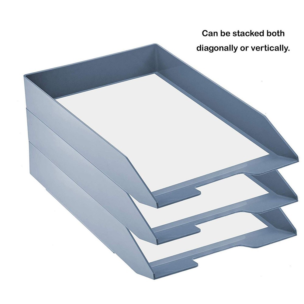 Stackable Letter Tray Front Load, Letter Size, Stacking Document Desk Office ...