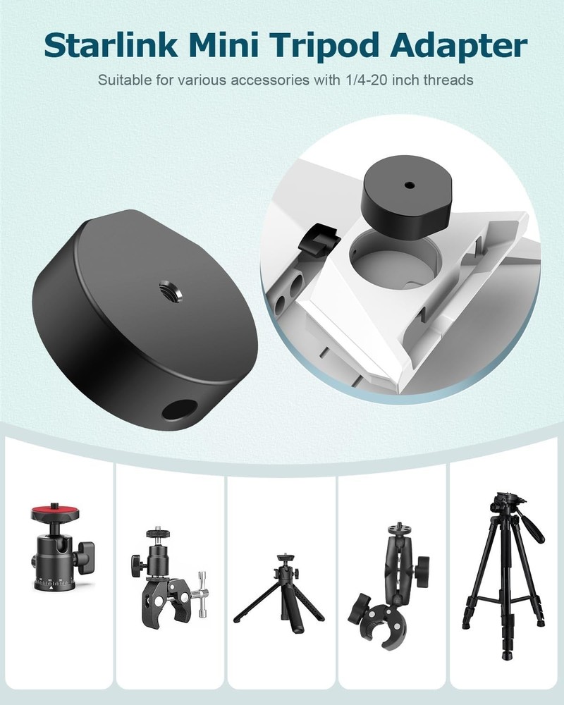 Starlink Mini Mount: Adjustable Clamp & Tripod Adapter for Ultimate Flexibility