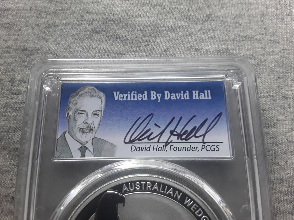 2016-P AUSTRALIA $1 MS70 WEDGED TAILED EAGLE DAVID HALL SIGNED PCGS CERTIFIED