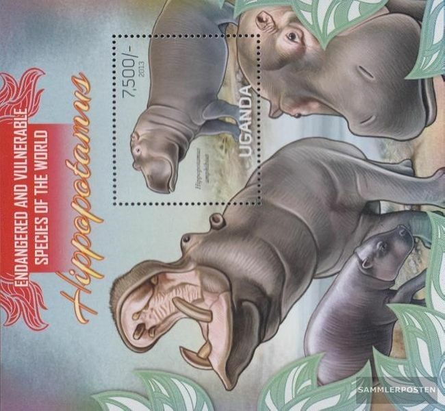 uganda Block421 MNH 2013 Flusspferde