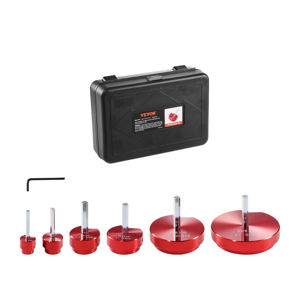 VEVOR 6Pcs PVC Pipe Reamer Kit, Plastic Pipe Fitting Socket Saver Kit