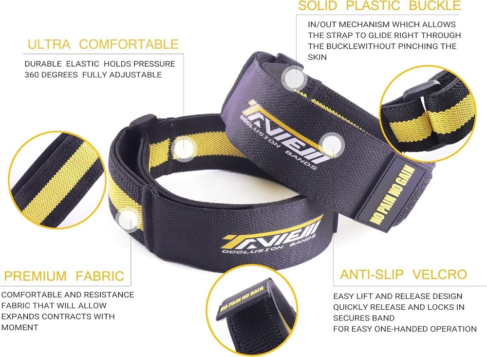 Adjustable 4-Pack Occlusion Bands for Safe and Efficient Blood Flow Training