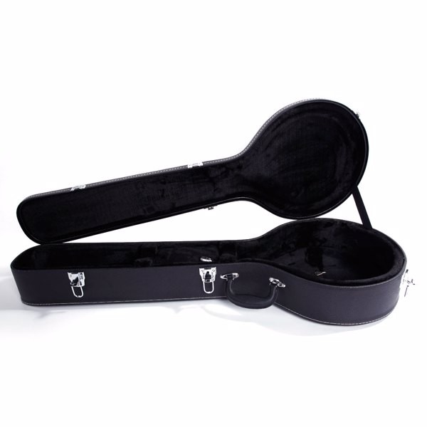 5-String 6-String Microgroove Pattern Leather Wood Banjos Case Black