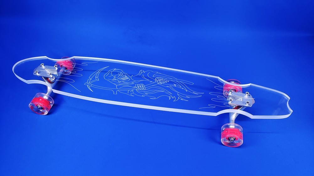 40" Ghost Wheel Cut Longboard with Grim Reaper Design