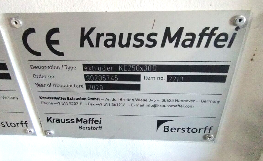 KRAUSS MAFFEI KE250x30D EXTRUDER