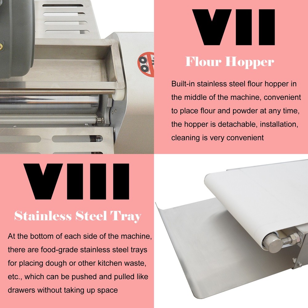 Commercial 110V Dough Sheeter Dough Roller Folding Table Type Pastry Machine