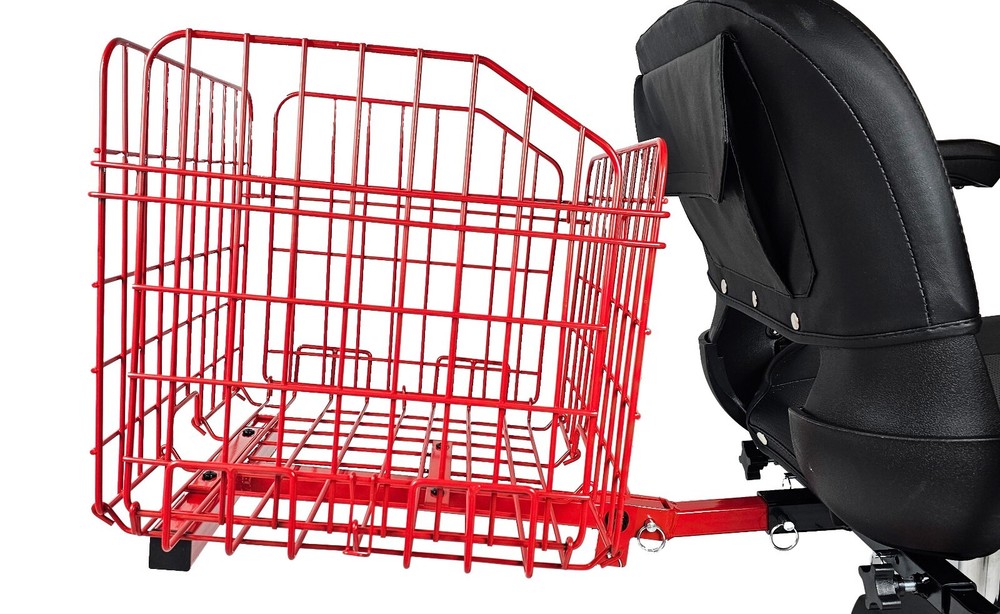 Foldable Folding Scooter Rear Basket for Pride Mobility Scooters: RED
