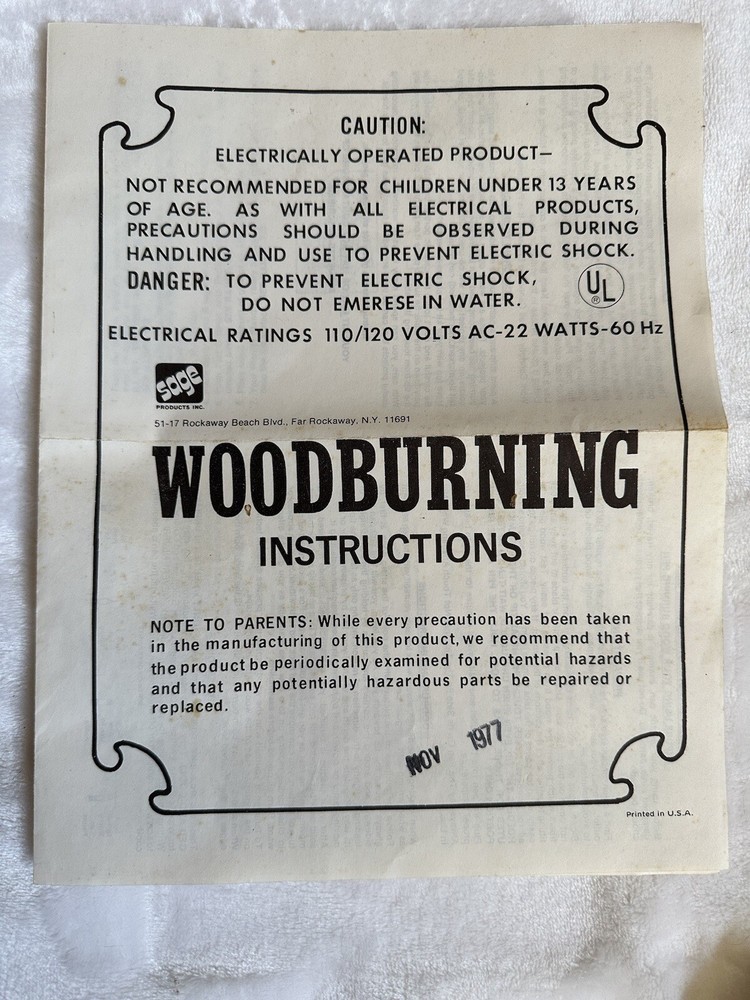 Vintage Sage Woodburning Set