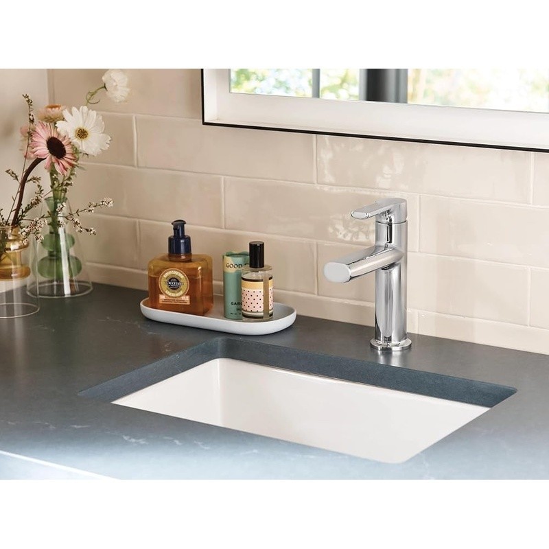 Single Handle Bathroom Faucet Temperature Control Chrome Deck Mount Water Saving