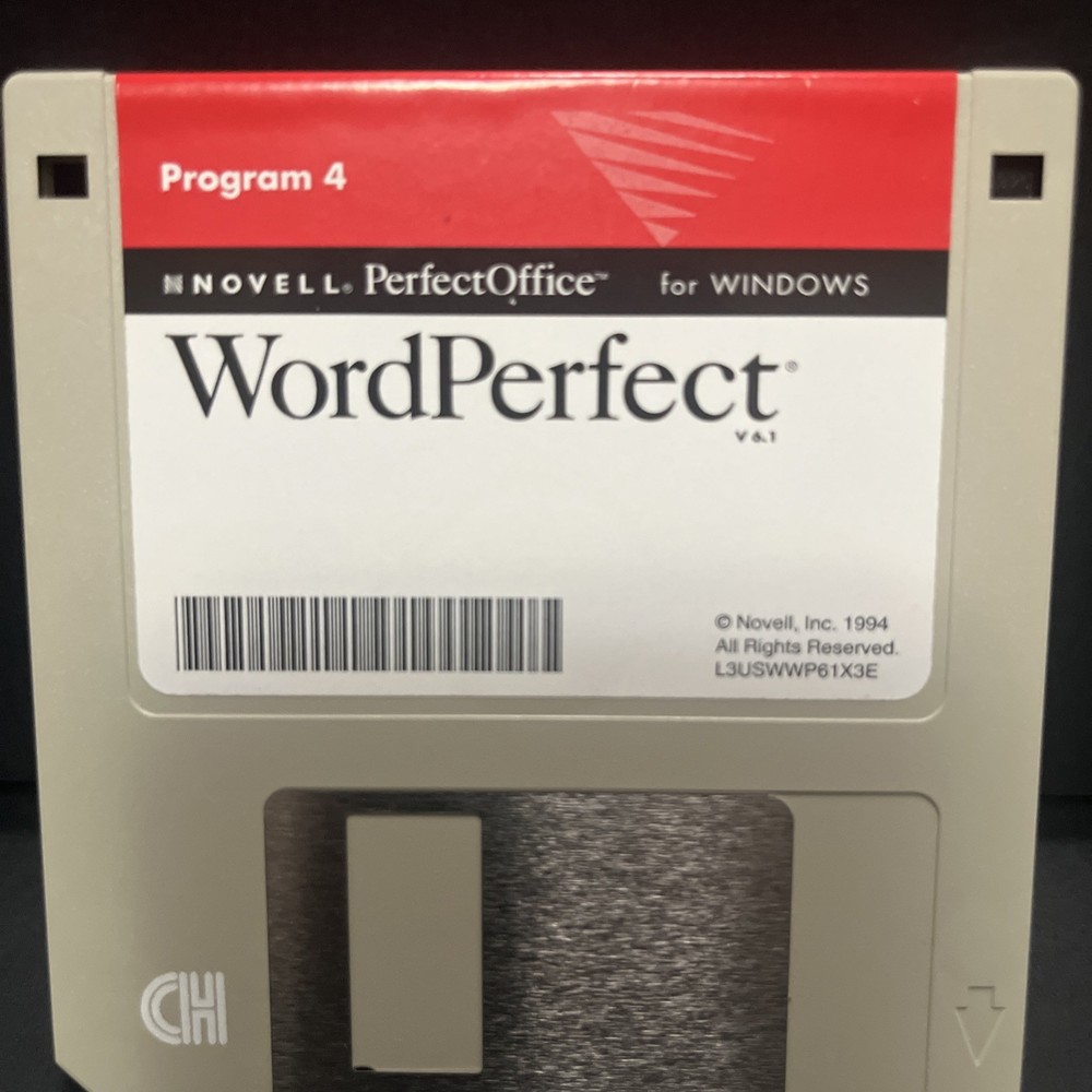 Vintage Novell WordPerfect for Windows Computer Program (10)3.5" Diskettes 1994