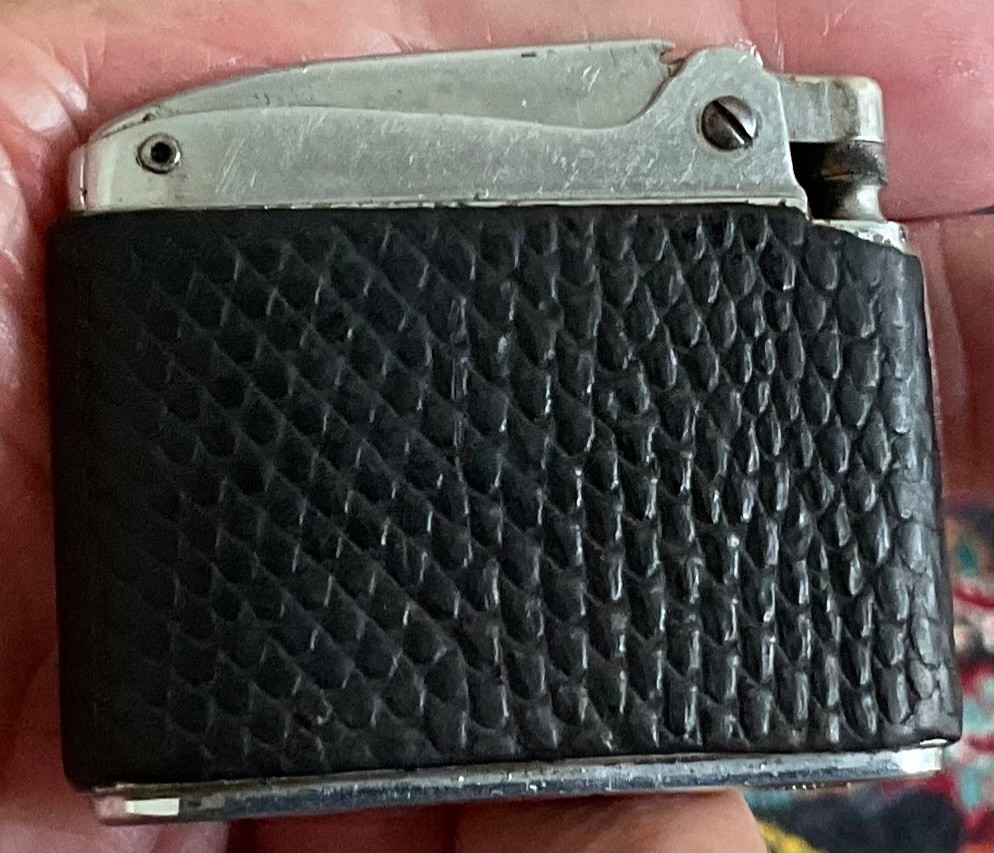 Vintage Ronson Leather Wrapped Adonis Pertol Lighter / VG / Serviced.