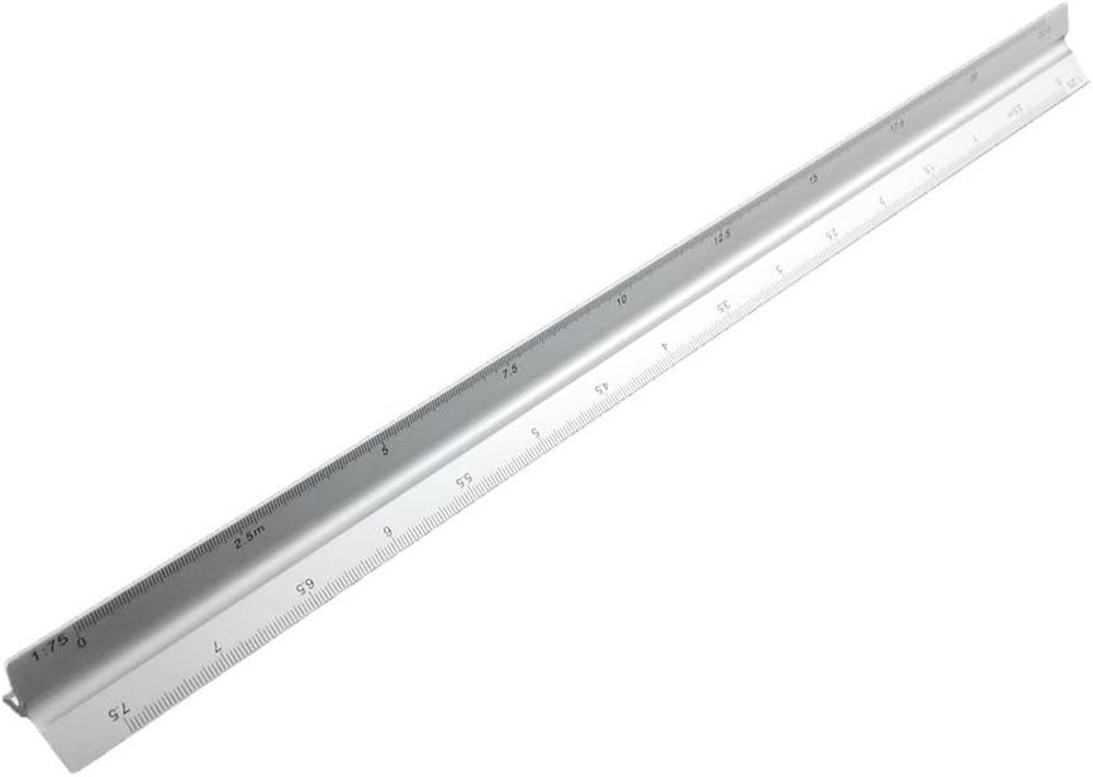 Aluminum 30cm Triangular Scale Engineering Ruler 1:20, 1:25, 1:50, 1:75, 1:100,