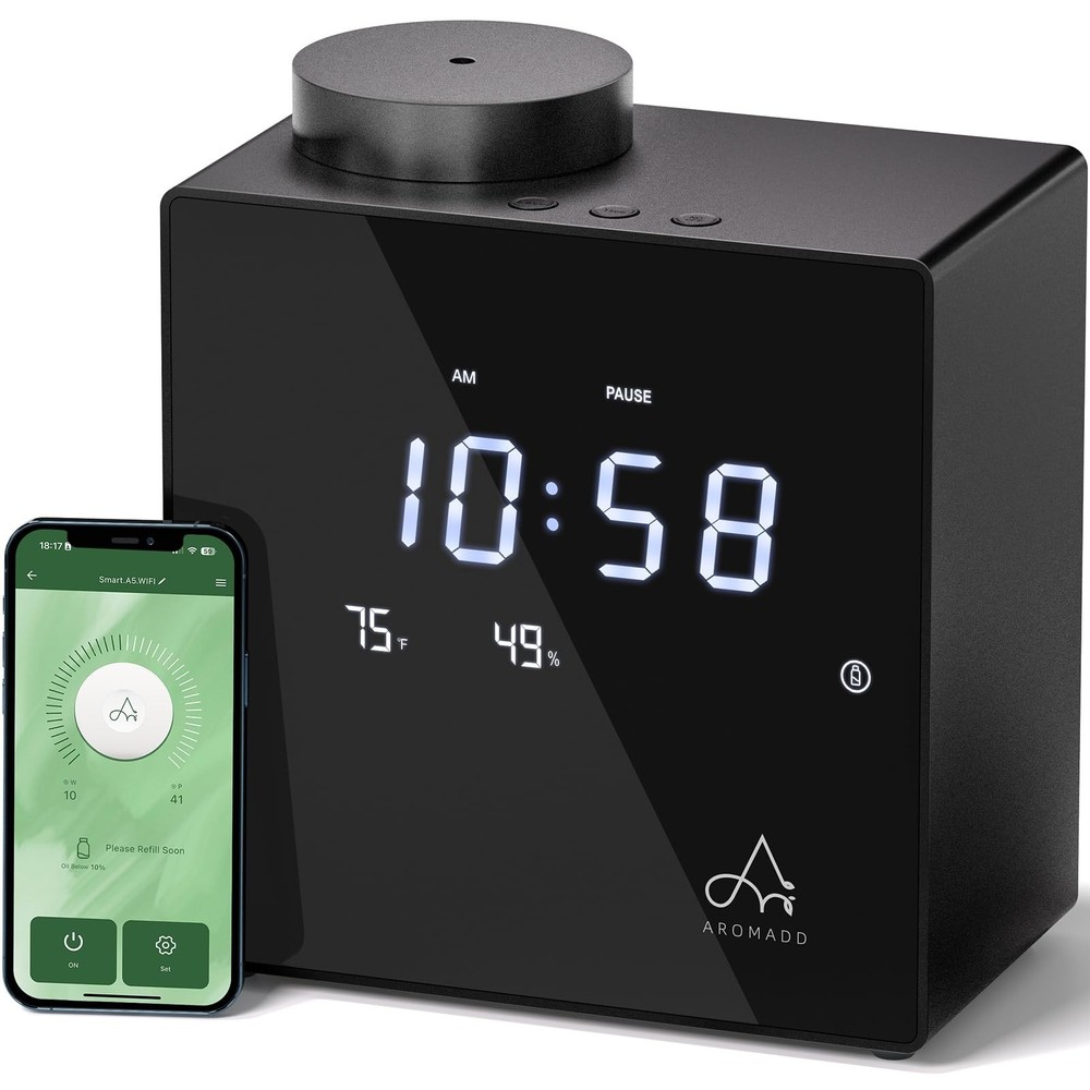 2026 Smart Waterless Diffuser, 2000 Sq.Ft Cold Air Scent Diffuser with Clock ...