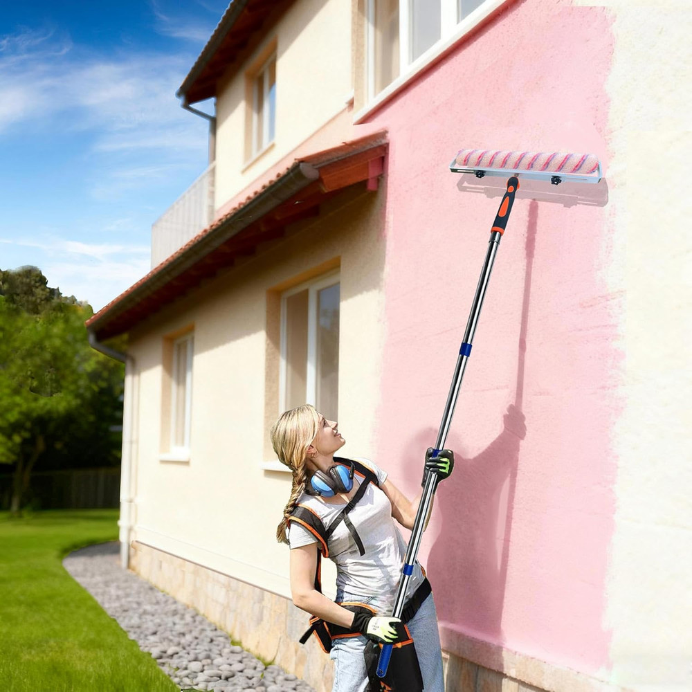 Paint Roller Kit with Extension Pole Adjustable Frame 12 Inch 18 Inch Microfiber