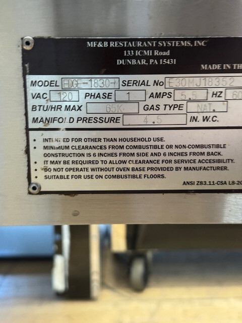 Edge, 1830, Gas Conveyor Oven