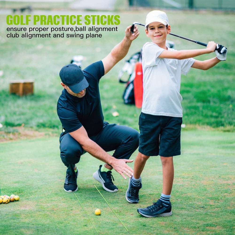 Golf Alignment Sticks - Upgraded 48" Training Aid 3 Pack for Aiming, Putting,...