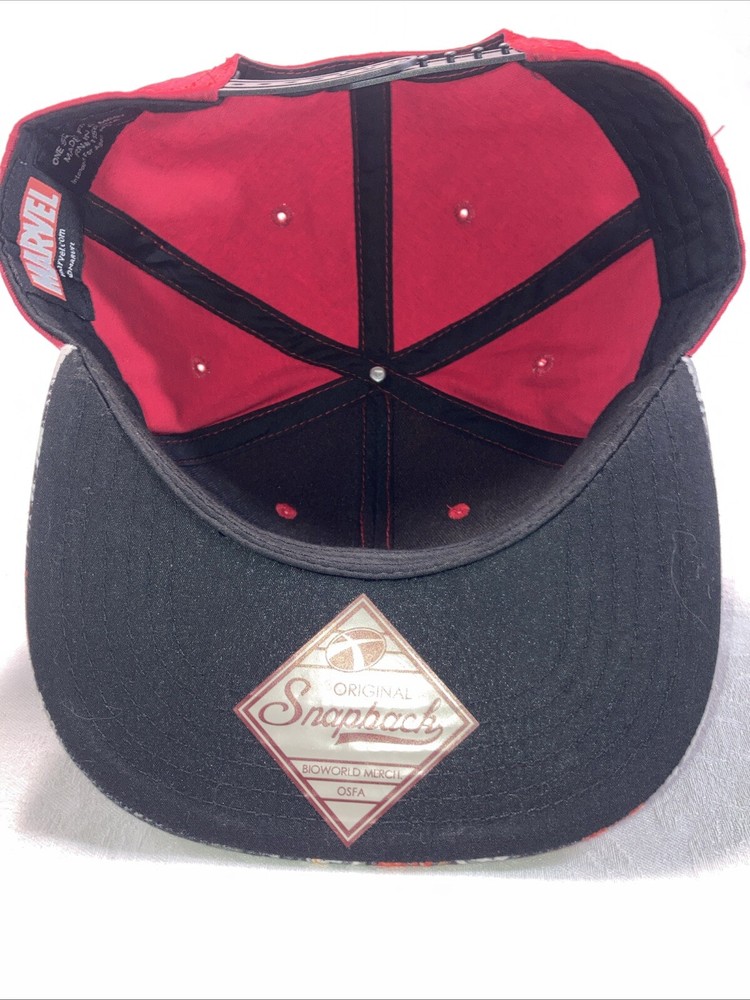 Deadpool Hat Marvel Snapback Adjustable With Sticker