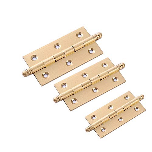 4Pack Decorative Solid Brass Cabinet Door Butt Hinges Folding 2.5inch