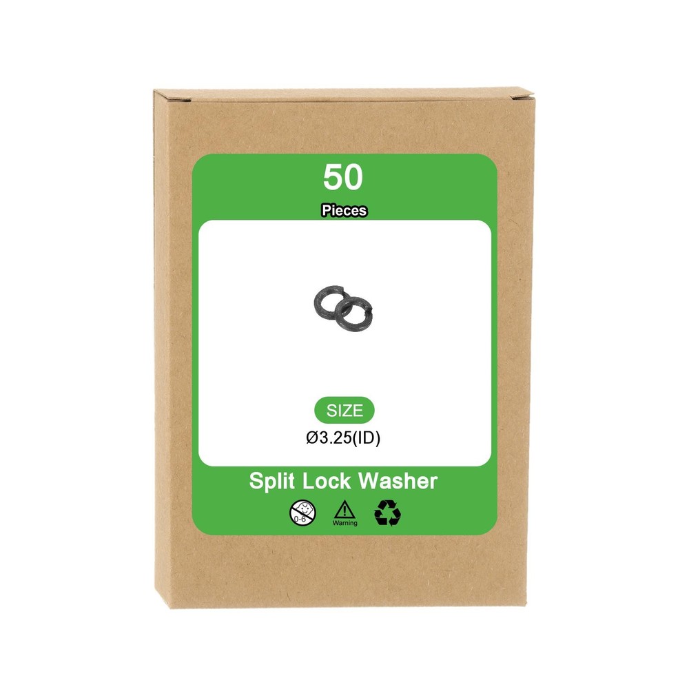 M3 Split Lock Washer, 50Pcs Carbon Steel Spring Lock Washers