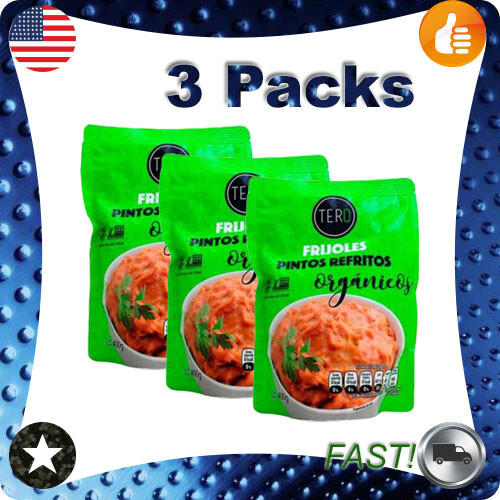 3 Packs Refried Organic Tero Pinto Beans 400g