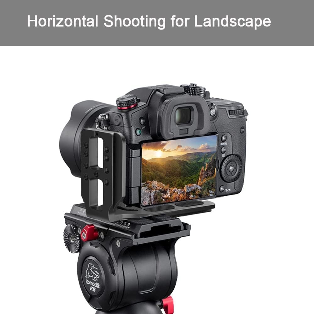 DSLR Camera L Bracket Vertical Horizontal Switching Tripod Quick Black
