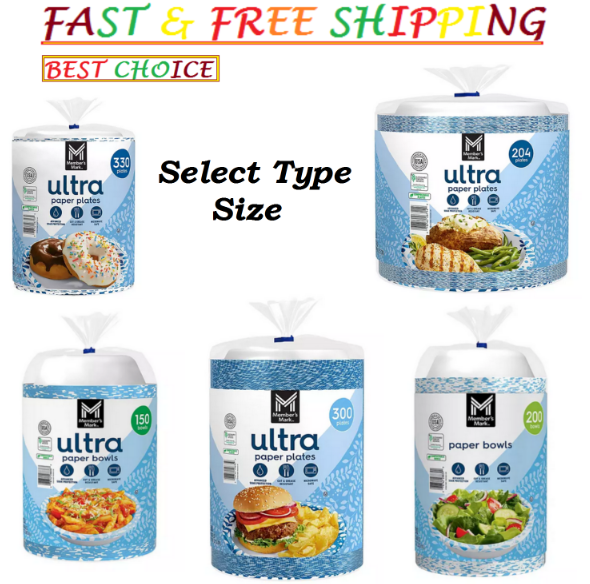 Member's Mark Ultra Dessert/Snack Paper Plates, ( Select Type & Size )