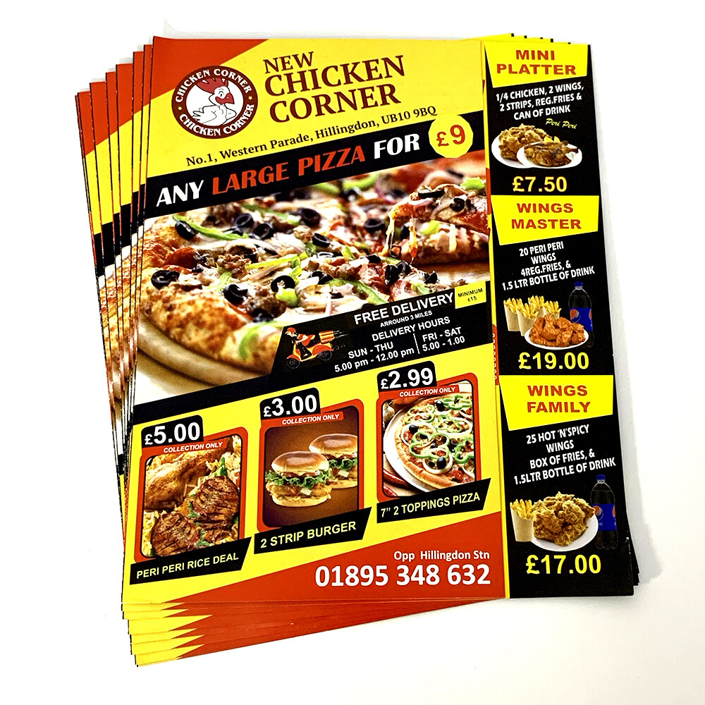 A5 Flyers Leaflets Printed Full Colour Flyer Leaflet Printing 150 gsm silk