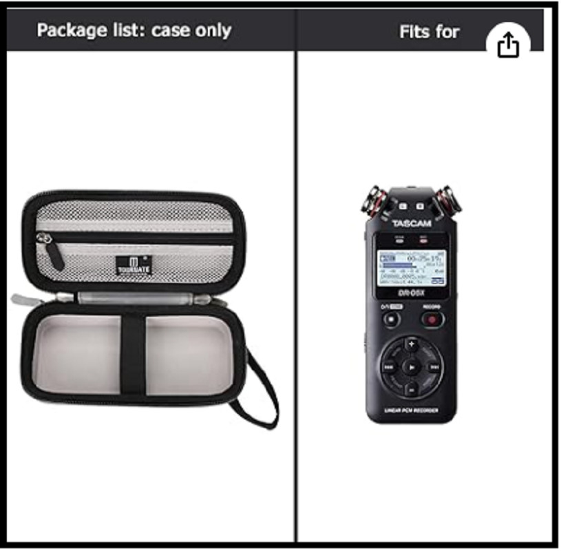 DR-05X Stereo Handheld Digital Audio Recorder Hard Case