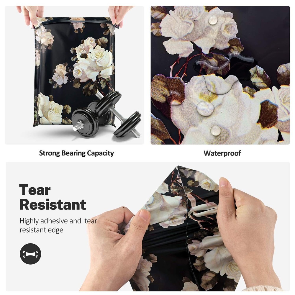 10X13 (100 Pack) Floral Pattern Poly Mailer Envelope Plastic Custom Mailing &...