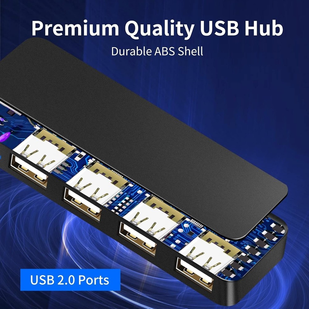 USB Hub,USB Splitter,USB 4-Port Extender Multiport USB Adapter