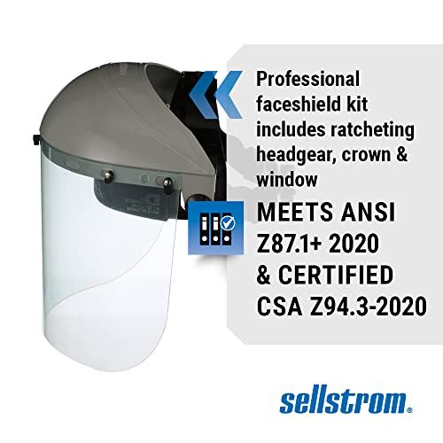 Sellstrom S30120 Advantage Series Face Shield Clear Window with Standard Binding