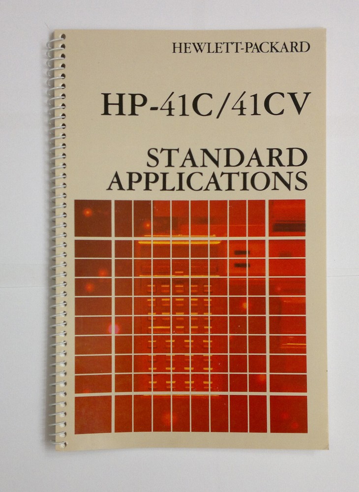 Standard PAC Manual for hewlett packard HP 41C CV CX calculator