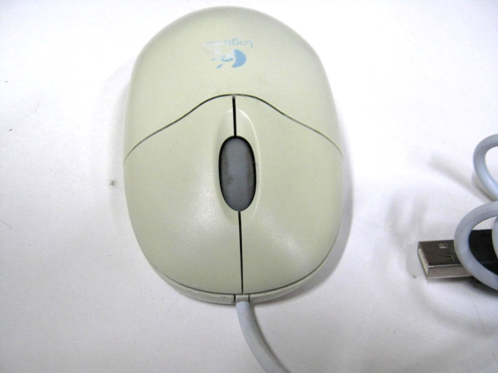 Vintage Logitech Optical White Mouse Model M-UV96 USB #2